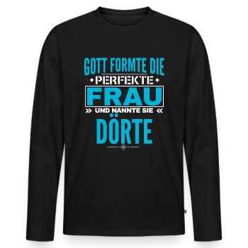 Dörte Name Design - T-shirt manches longues Premium bio Homme - noir - Devant - Nico (187cm)
