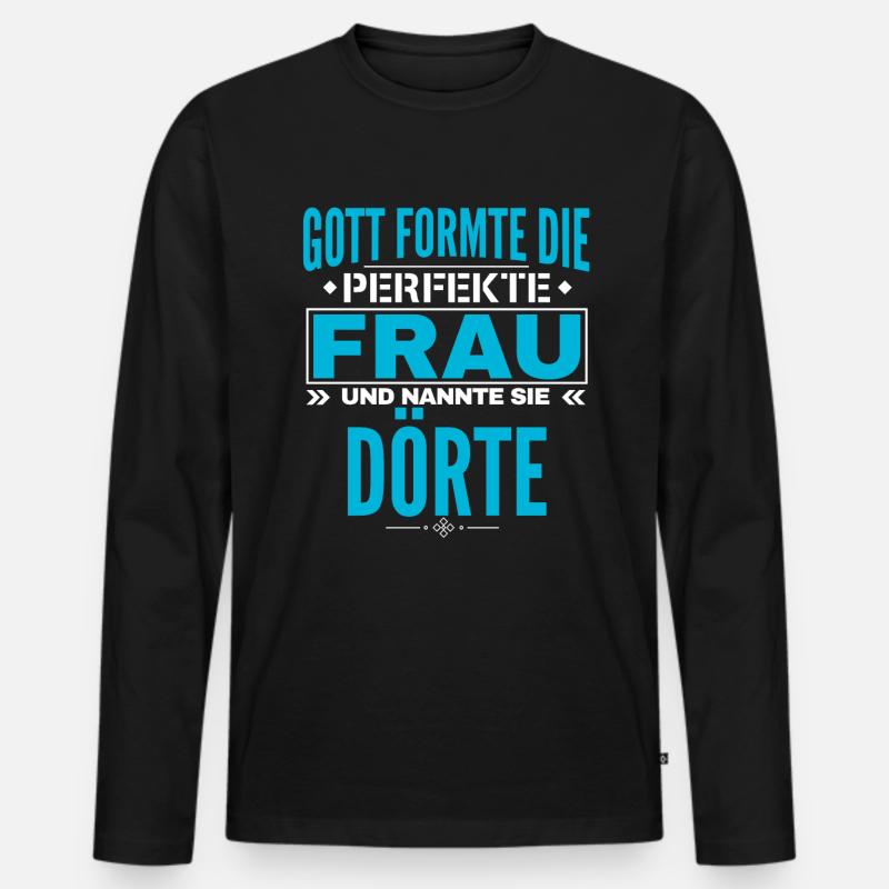 Dörte Name Design - Männer Premium Bio Langarmshirt - Schwarz