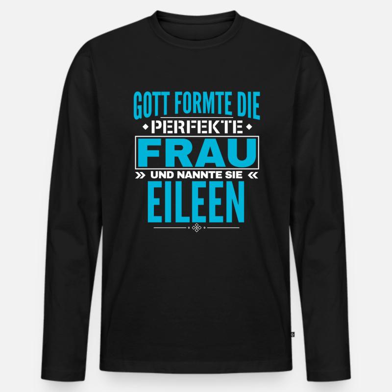 Eileen Name Design - Männer Premium Bio Langarmshirt - Schwarz