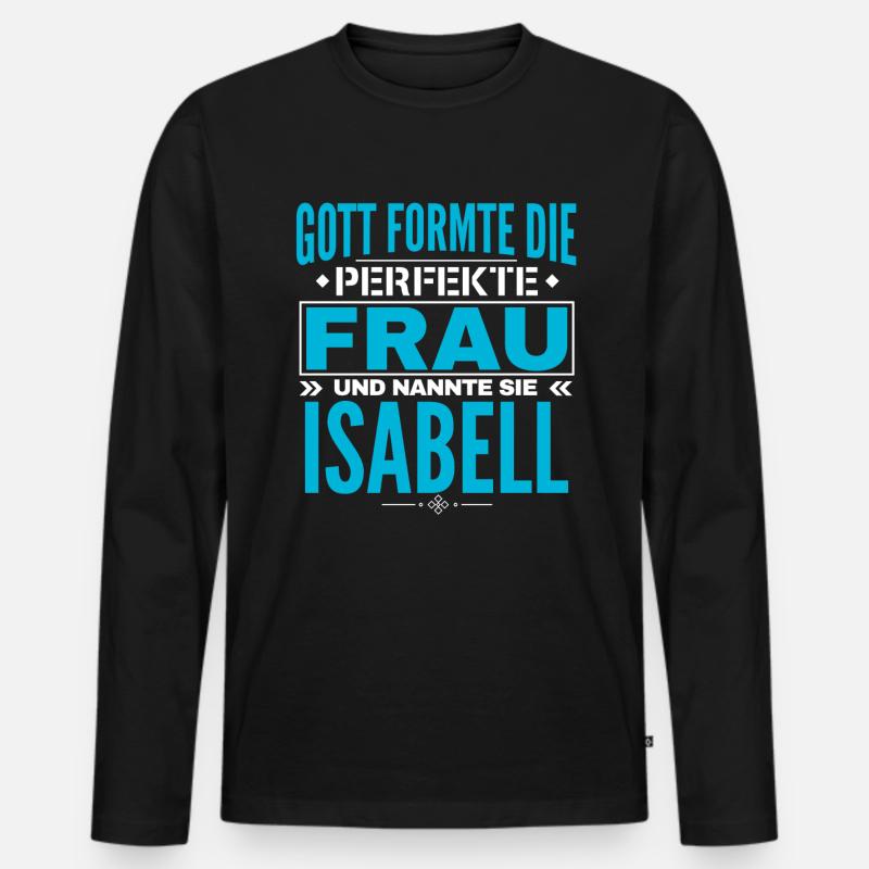 Isabell Name Design - Männer Premium Bio Langarmshirt - Schwarz