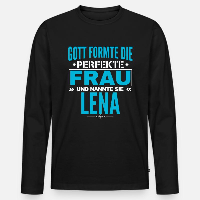 Lena Name Design - Männer Premium Bio Langarmshirt - Schwarz