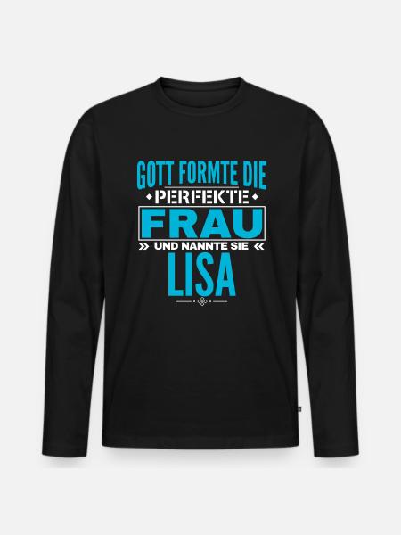 Lisa Name Design - Men's Premium Organic Long Sleeve Shirt - black