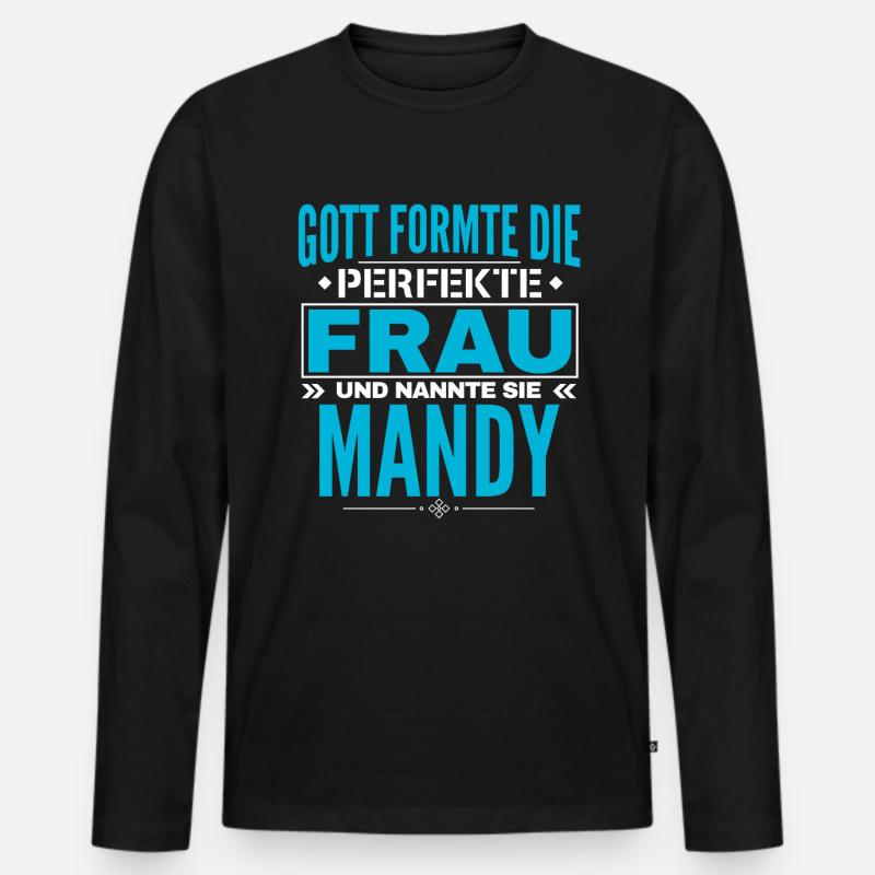Mandy Name Design - Männer Premium Bio Langarmshirt - Schwarz