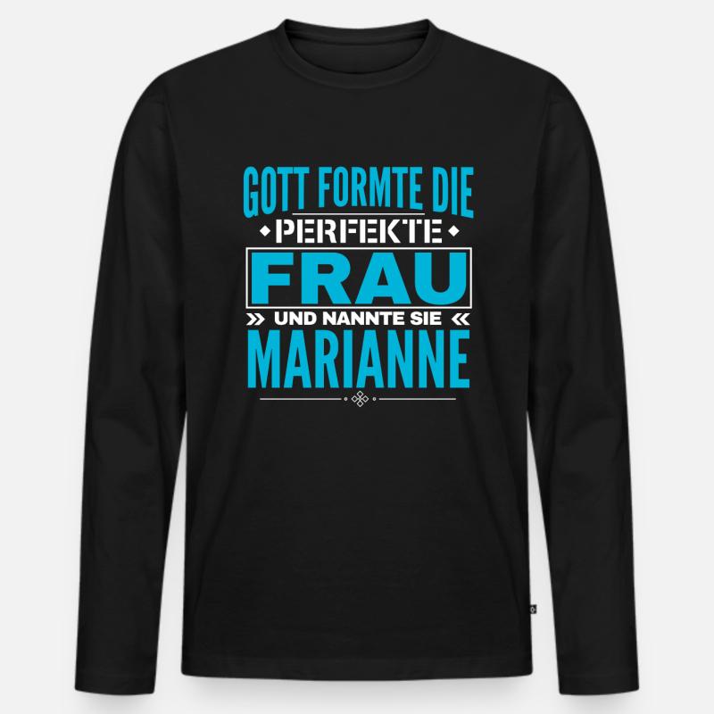Marianne Name Design - Männer Premium Bio Langarmshirt - Schwarz