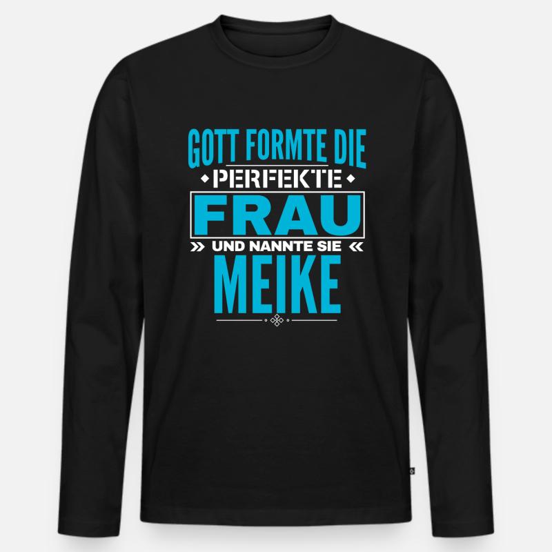 Meike Name Design - Männer Premium Bio Langarmshirt - Schwarz