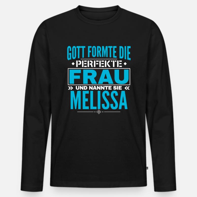 Melissa Name Design - Männer Premium Bio Langarmshirt - Schwarz