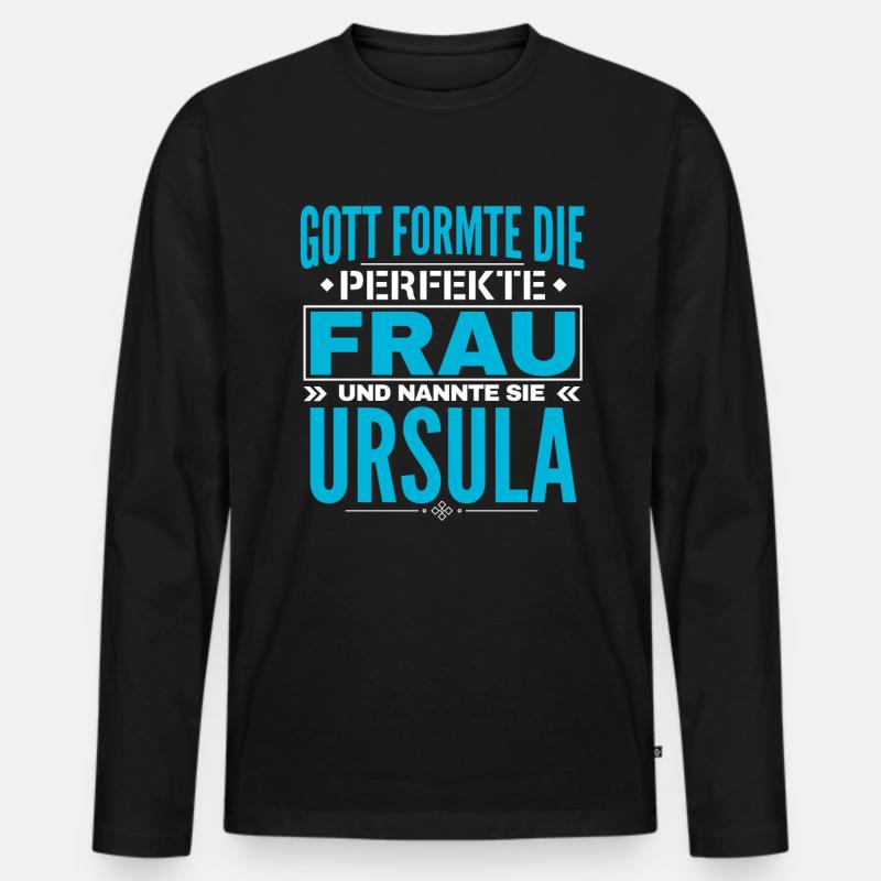 Ursula Name Design - Männer Premium Bio Langarmshirt - Schwarz