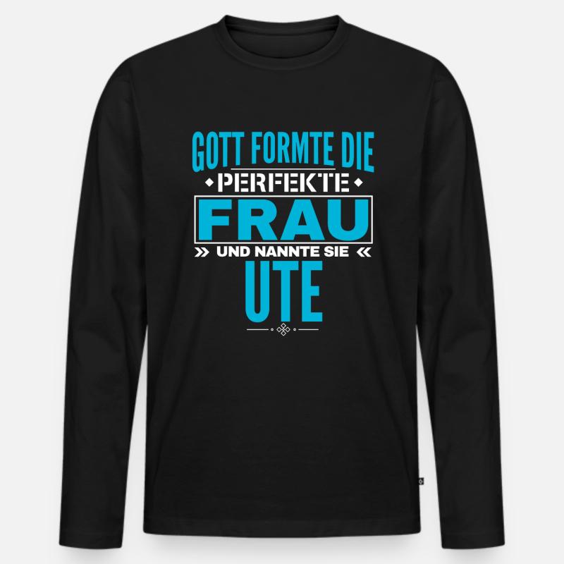 Ute Name Design - Männer Premium Bio Langarmshirt - Schwarz