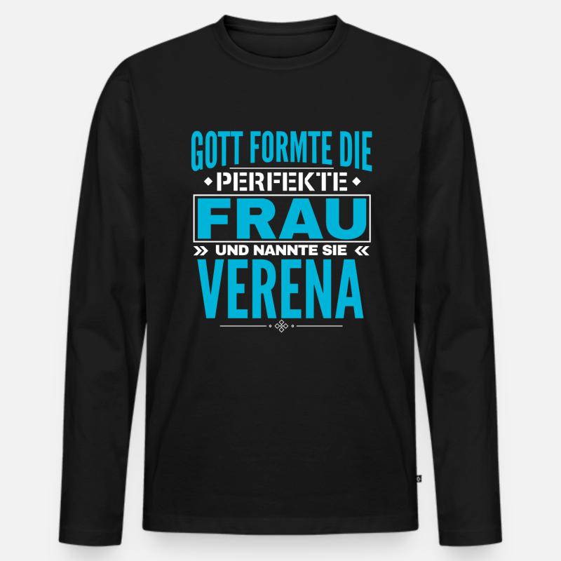 Verena Name Design - Männer Premium Bio Langarmshirt - Schwarz