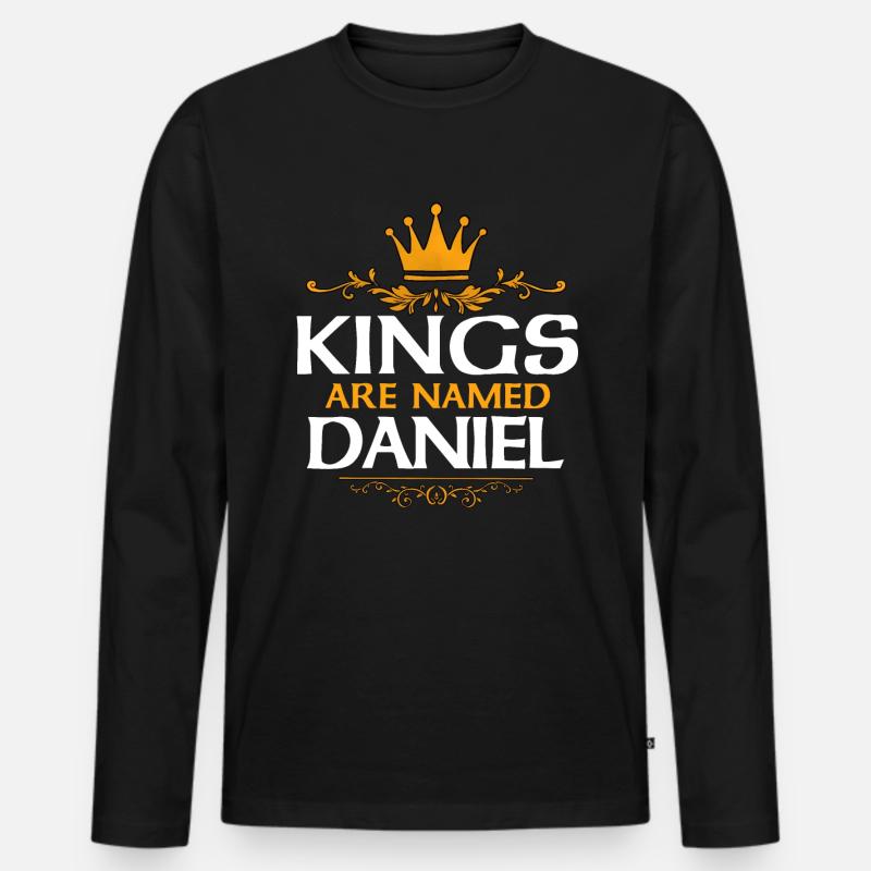 Daniel - Männer Premium Bio Langarmshirt - Schwarz