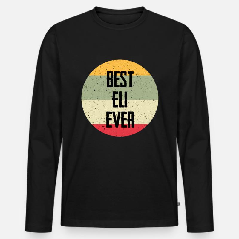 Best Eli Ever - Männer Premium Bio Langarmshirt - Schwarz