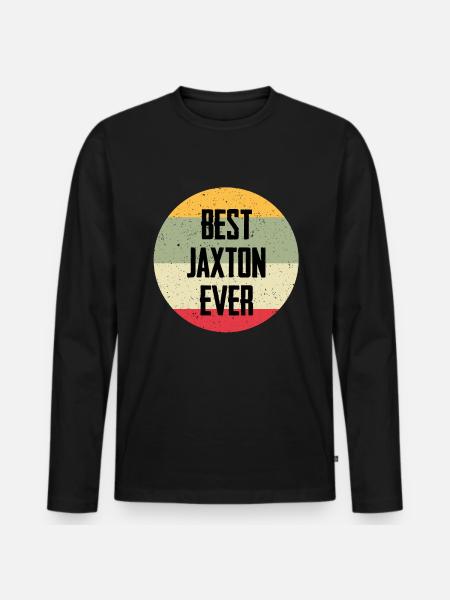 Best Jaxton Ever - Männer Premium Bio Langarmshirt - Schwarz