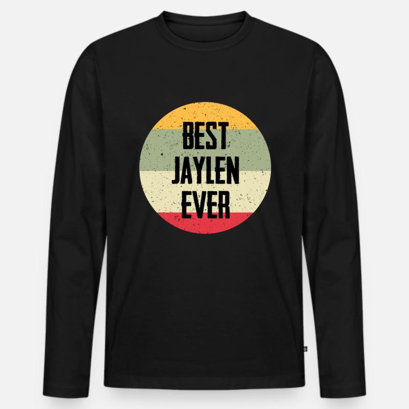 Best Jaylen Ever - Männer Premium Bio Langarmshirt - Schwarz
