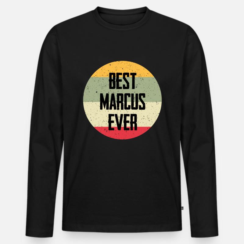 Best Marcus Ever - Männer Premium Bio Langarmshirt - Schwarz
