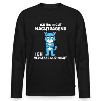 Ich Bin Nicht Nachtragend - Männer Premium Bio Langarmshirt - Schwarz - Vorne - Nico (187cm)