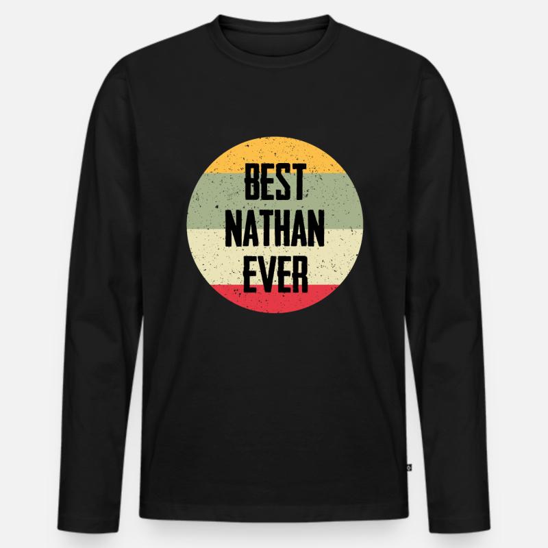 Best Nathan Ever - Männer Premium Bio Langarmshirt - Schwarz