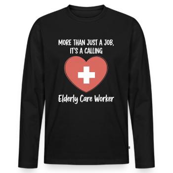 Geriatric nurse - More than a job, vocation! - Men's Premium Organic Long Sleeve Shirt - black - Front - Nico (187cm)