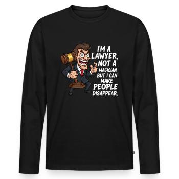 Lawyer & Magician: Make People Disappear! - Men's Premium Organic Long Sleeve Shirt - black - Front - Nico (187cm)
