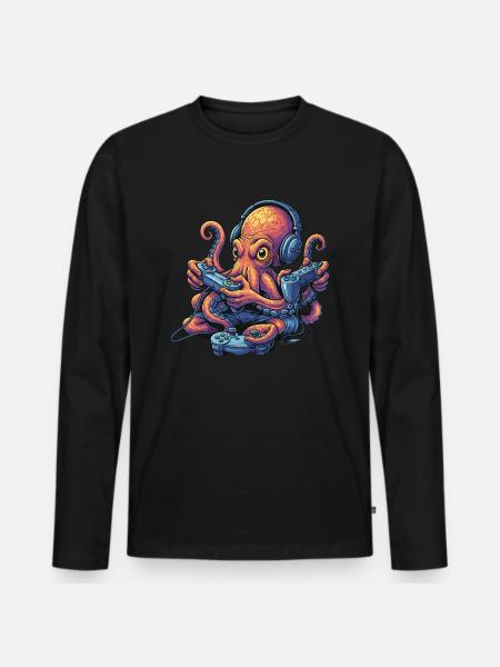 Gambling Octopus – My Gaming Octopus - Men's Premium Organic Long Sleeve Shirt - black