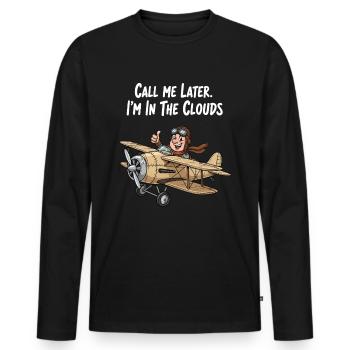 Above the Clouds: Airplane Airplane - Men's Premium Organic Long Sleeve Shirt - black - Front - Nico (187cm)