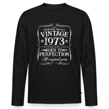 1973 vintage vintage 50 ans cadeau d’anniversaire - T-shirt manches longues Premium bio Homme - noir - Devant - Nico (187cm)