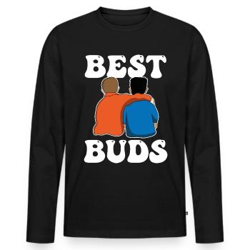 Beste Freunde Best Buds Beste Freundinin - Männer Premium Bio Langarmshirt - Schwarz - Vorne - Nico (187cm)