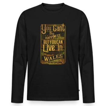 Wales - Männer Premium Bio Langarmshirt - Schwarz - Vorne - Nico (187cm)