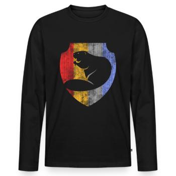 beaver - Men's Premium Organic Long Sleeve Shirt - black - Front - Nico (187cm)