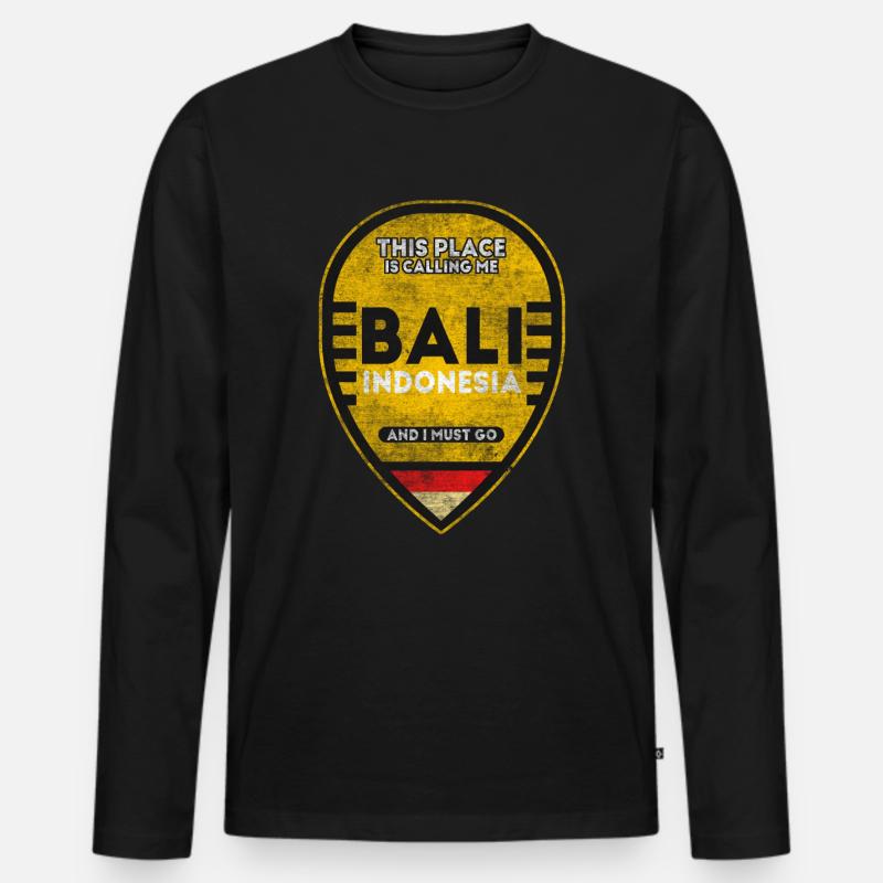 Bali - Männer Premium Bio Langarmshirt - Schwarz