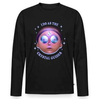 Rick And Morty Crystal Guide Morty Head - Men's Premium Organic Long Sleeve Shirt - black - Front - Nico (187cm)