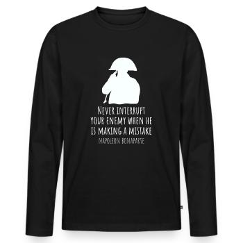 Napoleon Bonaparte saying - Men's Premium Organic Long Sleeve Shirt - black - Front - Nico (187cm)