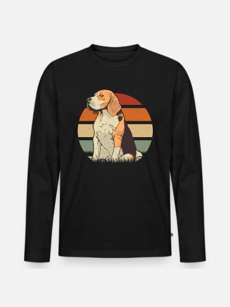 Beagle drawing Beagle dog - Men's Premium Organic Long Sleeve Shirt - black