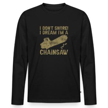 Je ne ronfle pas - La tronçonneuse Sort Drôle - T-shirt manches longues Premium bio Homme - noir - Devant - Nico (187cm)