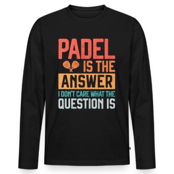 Padel is the Answer Funny Gift for Padel Player - Men's Premium Organic Long Sleeve Shirt - black - Front - Nico (187cm)