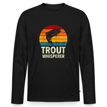 Rainbow Trout Trout Sport Fly Fishing and Fishing - Men's Premium Organic Long Sleeve Shirt - black - Front - Nico (187cm)