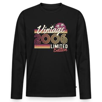2006 Vintage né Vintage Retro Birthday - T-shirt manches longues Premium bio Homme - noir - Devant - Nico (187cm)