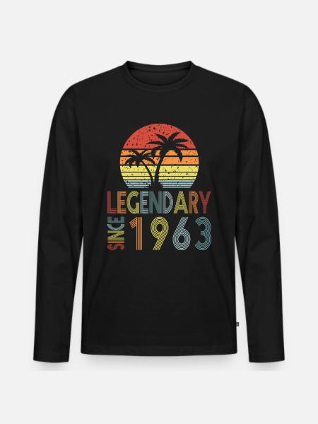 Legendary since 1963 - Männer Premium Bio Langarmshirt - Schwarz