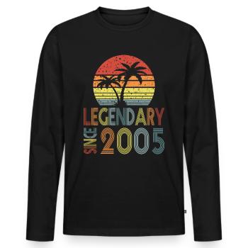 Legendary since 2005 - Men's Premium Organic Long Sleeve Shirt - black - Front - Nico (187cm)