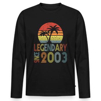 Legendary since 2003 - Men's Premium Organic Long Sleeve Shirt - black - Front - Nico (187cm)