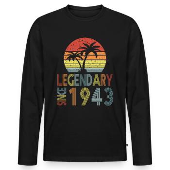 Legendary since 1943 - Men's Premium Organic Long Sleeve Shirt - black - Front - Nico (187cm)