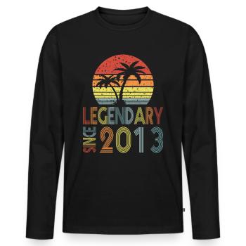 Legendary since 2013 - Men's Premium Organic Long Sleeve Shirt - black - Front - Nico (187cm)