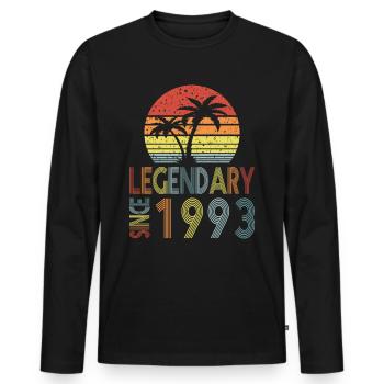 Legendary since 1993 - Men's Premium Organic Long Sleeve Shirt - black - Front - Nico (187cm)