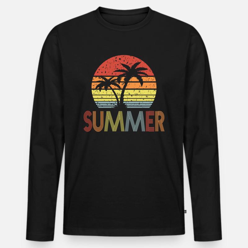 Summer - Männer Premium Bio Langarmshirt - Schwarz