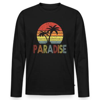 Paradise - Männer Premium Bio Langarmshirt - Schwarz - Vorne - Nico (187cm)
