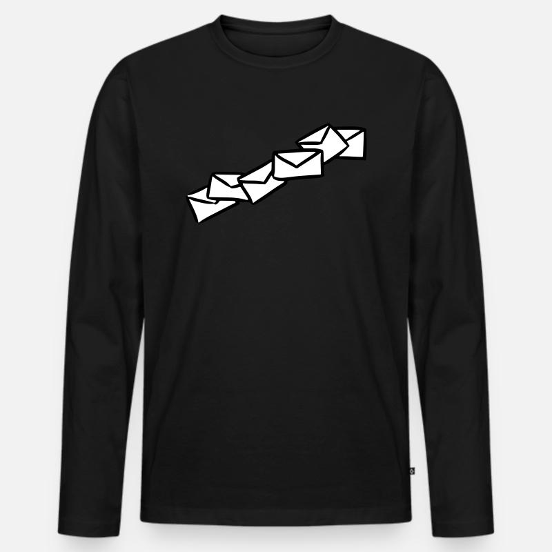 Briefe Nachrichten Sendung message letters - Männer Premium Bio Langarmshirt - Schwarz