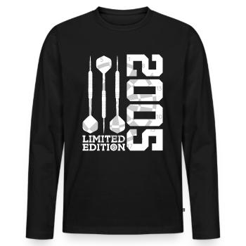 LIMITED EDITION 2005 DARTS 21. GEBURTSTAG - Männer Premium Bio Langarmshirt - Schwarz - Vorne - Nico (187cm)