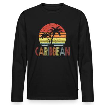 Caribbean - Men's Premium Organic Long Sleeve Shirt - black - Front - Nico (187cm)