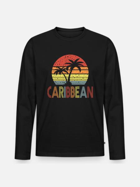 Karibik - Männer Premium Bio Langarmshirt - Schwarz