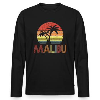 Malibu - T-shirt manches longues Premium bio Homme - noir - Devant - Nico (187cm)