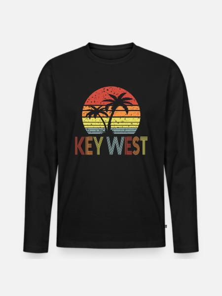 Key West - Men's Premium Organic Long Sleeve Shirt - black